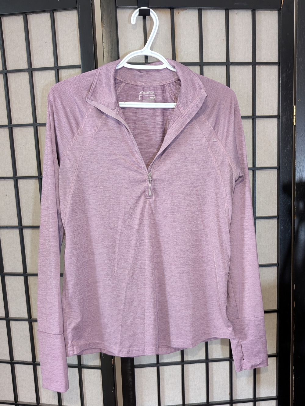 Eddie Bauer Lavender-Pink Quarter-Zip Performance Pullover Sz S